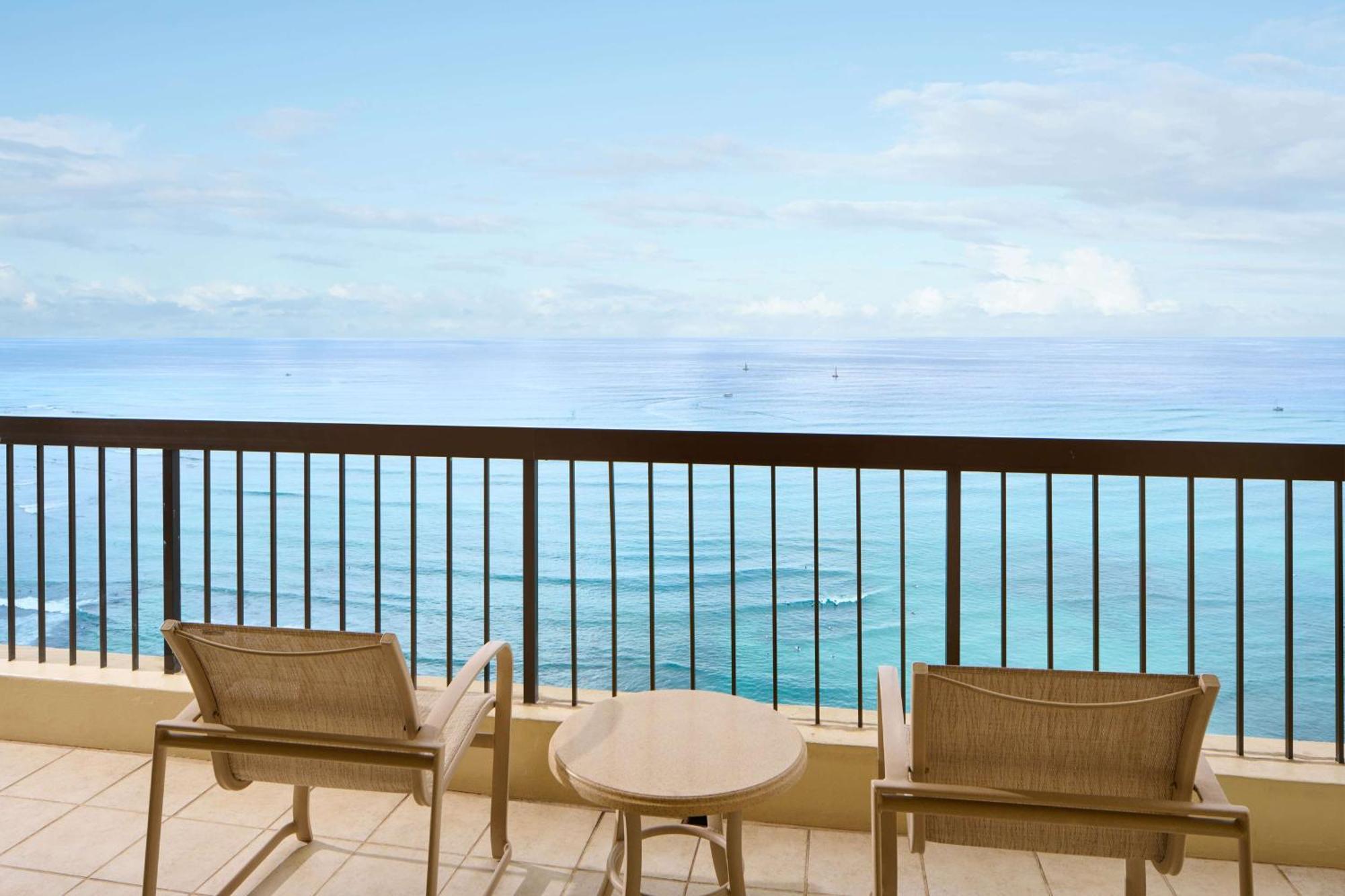 Aston Waikiki Beach Tower Honolulu Exterior photo A view from the balcony of a guest room at the Hilton San Diego Bayfront