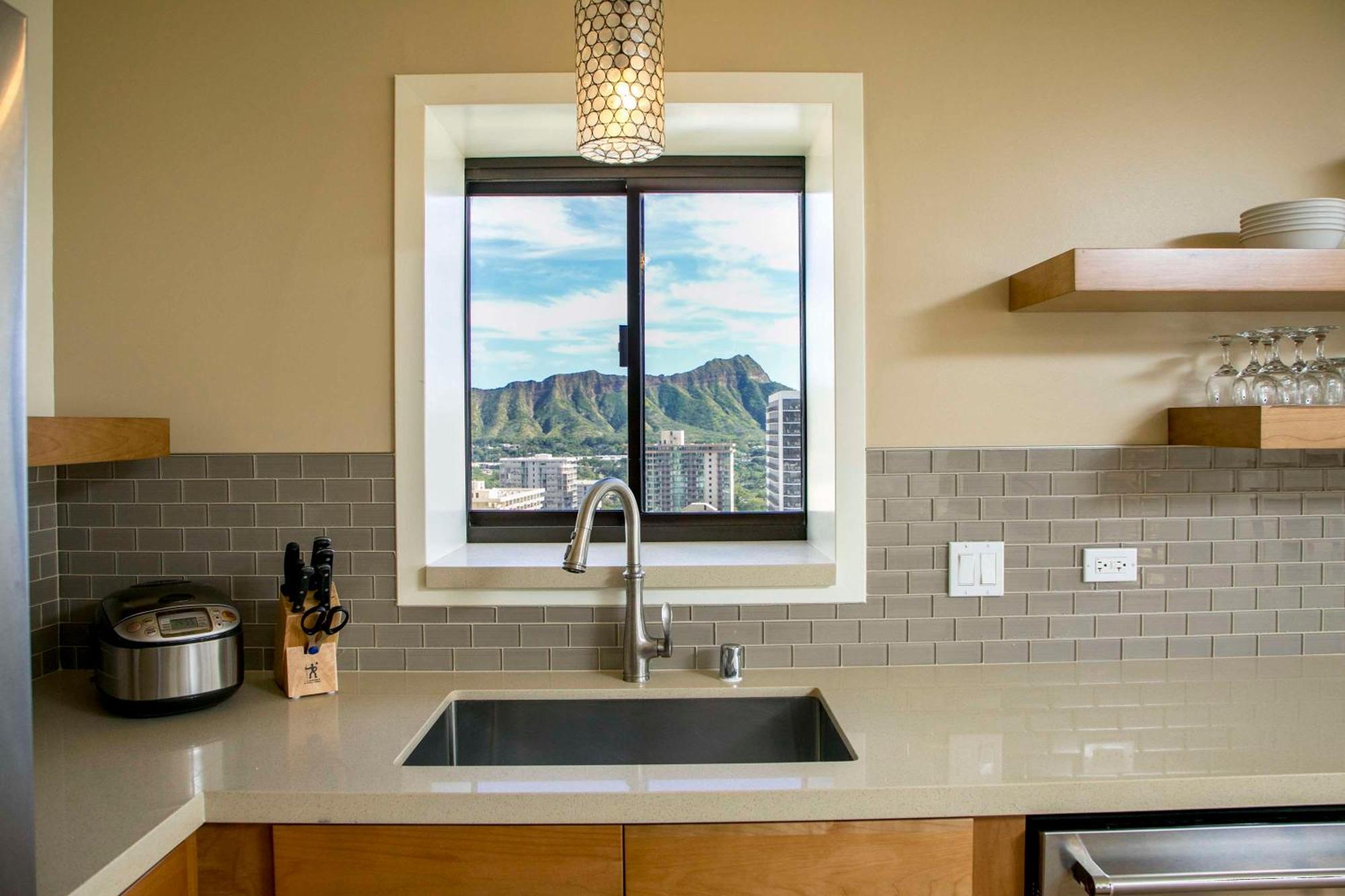 Aston Waikiki Beach Tower Honolulu Exterior photo A kitchen with a single-bowl sink