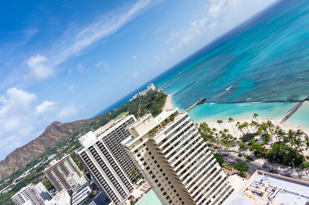 Aston Waikiki Beach Tower Honolulu Exterior photo Aerial view of the hotel